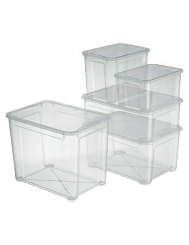 Пластмасова кутия  Clear XXM - 79х58х17,5 см, 52 л, с колелца