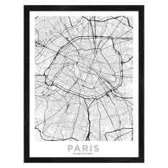 Imagén: Рамкирана картина ProArt Карта Париж - 40х30 см