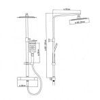 Душ система Arizona - Термостатен смесител, ръчен душ с 3 функции, душ пита