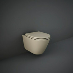 Стенна тоалетна без ръб - Санитарна керамика цвят капучино, мат, без седалка