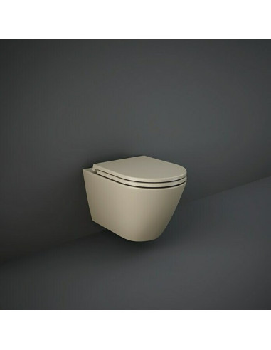 Стенна тоалетна без ръб - Санитарна керамика цвят капучино, мат, без седалка