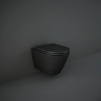 Тоалетна седалка - Duroplast, забавено падане, черна, мат