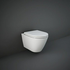 Стенна тоалетна без ръб - Бяла санитарна керамика, мат, без седалка