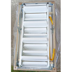 Imagén: Метална таванска стълба Steel  129/69/-275  см - топлоизолирана, бял капак