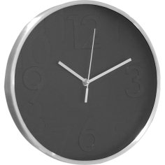 Стенен часовник Nizza - Ø30 см, пластмаса, черен/инокс