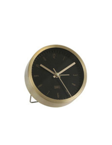 Стоящ часовник Mica Decorations - ØхШ 9х4 см, метал, черен, златист