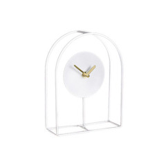 Стоящ часовник Mica Decorations - ШхВ 16х21 см, метал, бял