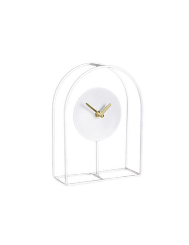 Стоящ часовник Mica Decorations - ШхВ 16х21 см, метал, бял