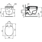 Стенна тоалетна с биде Ideal Standard Connect - Бяла санитарна керамика, без седалка