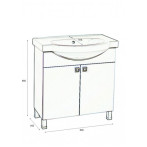 Шкаф с умивалник Етна - ДхШхВ 34х80х85 см, PVC, бял, 2 врати