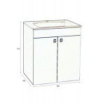Шкаф с умивалник Атина - ДхШхВ 43х55х61 см, PVC, бял, 2 врати