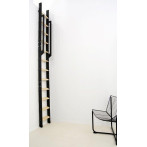 Права подвижна метална стълба STRONG - 10  стъпала, прилепваща към стената