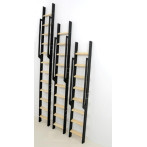 Права подвижна метална стълба STRONG - 12  стъпала, прилепваща към стената